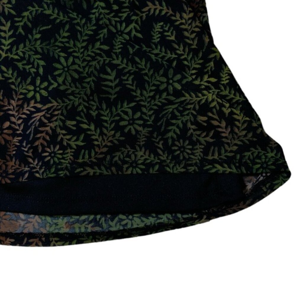 Suzy Shier One Shoulder Top Flutter Sleeve Chic Blouse Black Green Women Medium - Picture 10 of 16